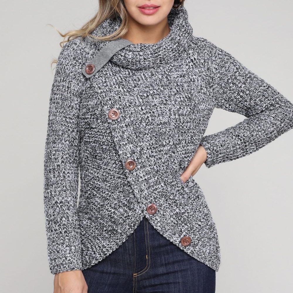 Buttoned Wrap Sweater - image 4